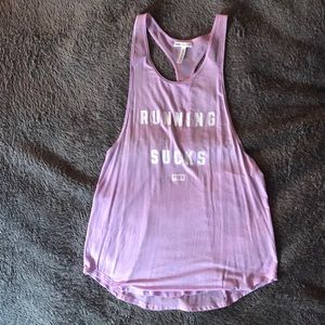 P!NK athletic shirt; “running sucks”